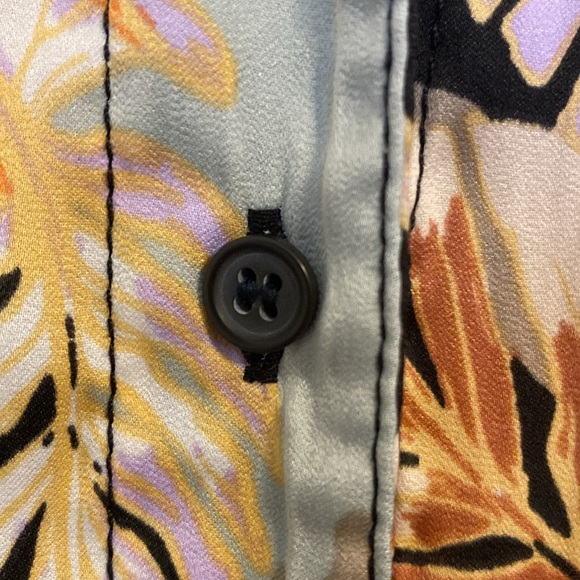 Free People Under The Palms Black Multicolored Shirt Long Sleeve - Picture 6 of 7